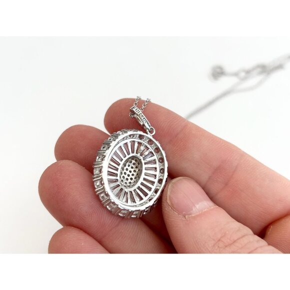 Stunning Art Deco Inspired Sterling Silver 925 Vintage Pendant Necklace - 18" - Picture 10 of 16